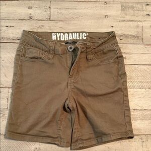 Hydraulic Olive Green Lola‎ Midrise Curvy Women’s Shorts Size 1 Stretchy